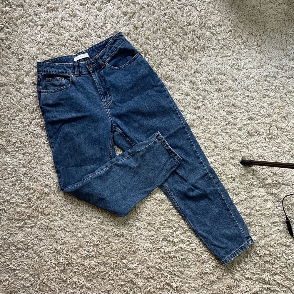 Denim&Co Dark Blue Mom’s Jeans | High Waisted High Rise